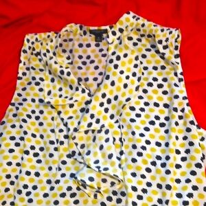 Sleeveless Polkadot Blouse